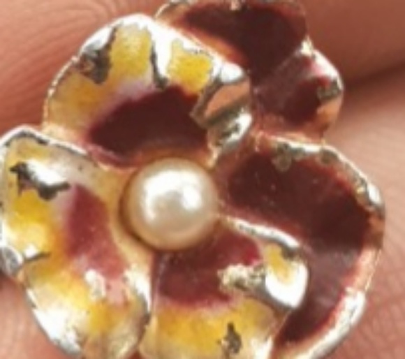 1905-1920 Art Nouvea brooch w centered pearl. - Picture 1 of 4